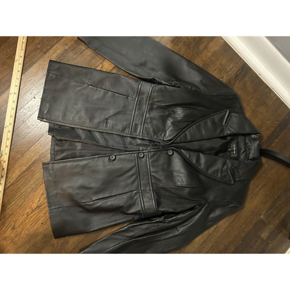 Vintage Colebrook Classics Women's Leather 90's Blazer Size M winter, office - Picture 14 of 16